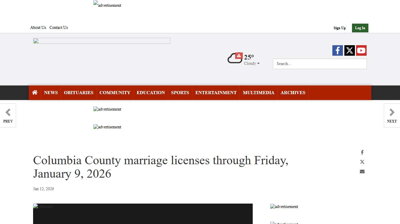 Columbia County marriage licenses through Friday, January 9, 2026 Public Records magnoliareporter.com