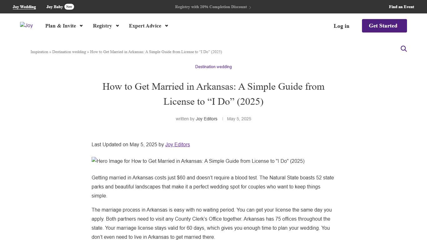 How to Get Married in Arkansas: A Simple Guide from License to "I Do" (2025) - Joy