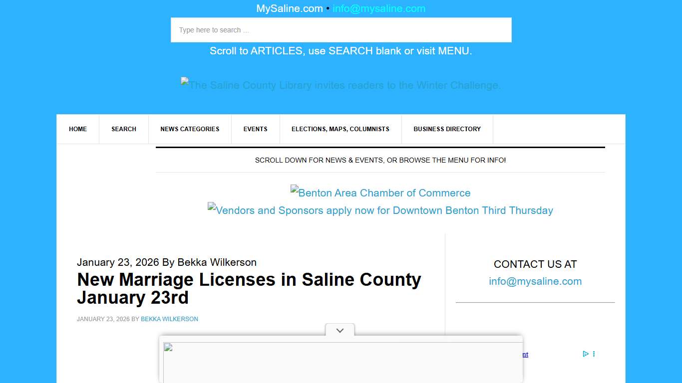 New Marriage Licenses in Saline County January 23rd - MySaline